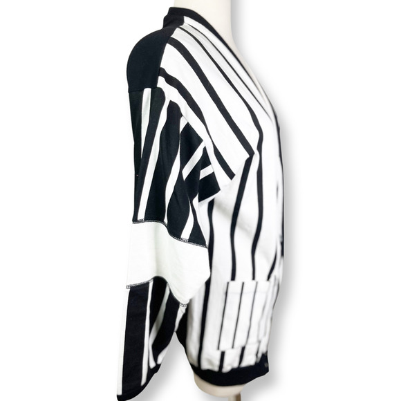 Vintage Deadstock Striped SB Sport Emblem Cotton Jersey Cardigan - Navy/White - Picture 4 of 7